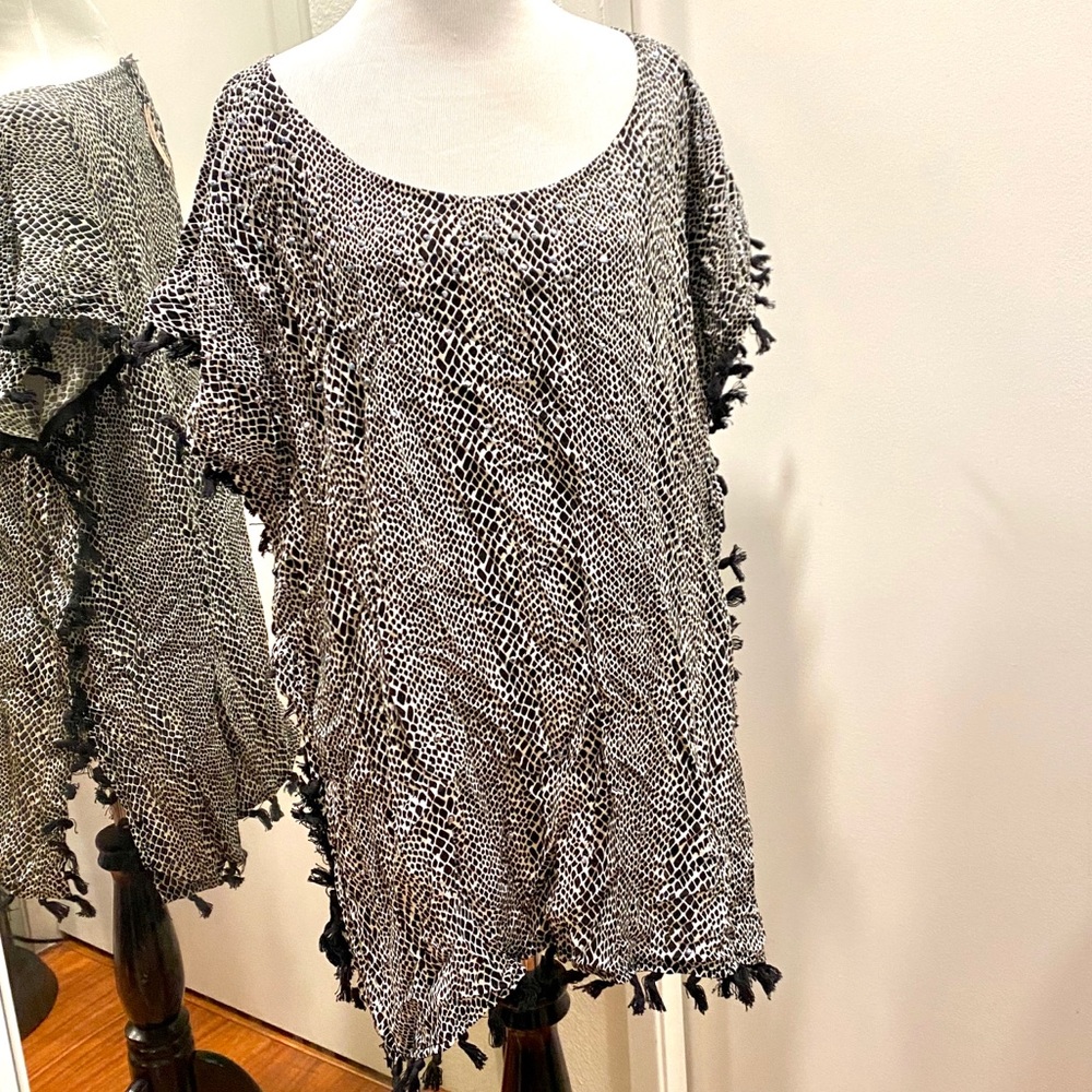 Victoria Secret poncho animal print sparkle studs